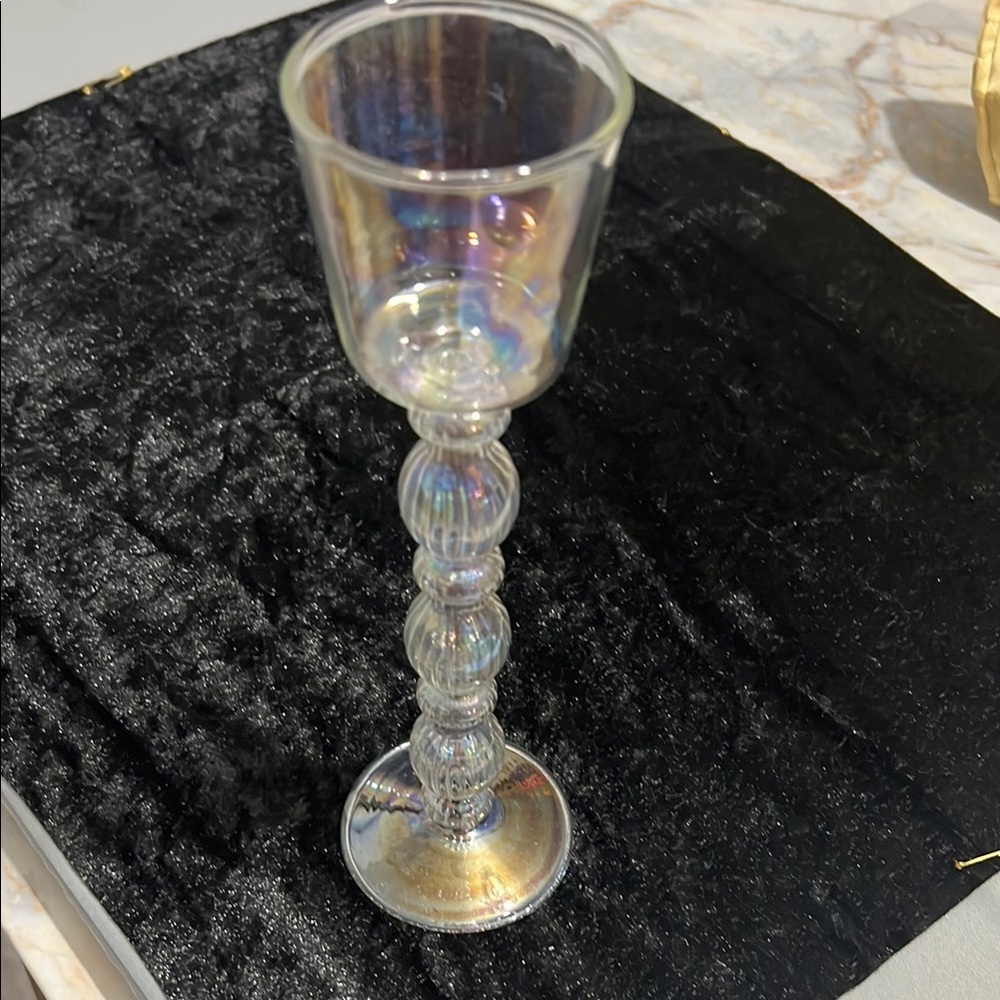 Elegant Iridescent Glass Candle Holder Light weight glass $12 - Picture 2 of 6